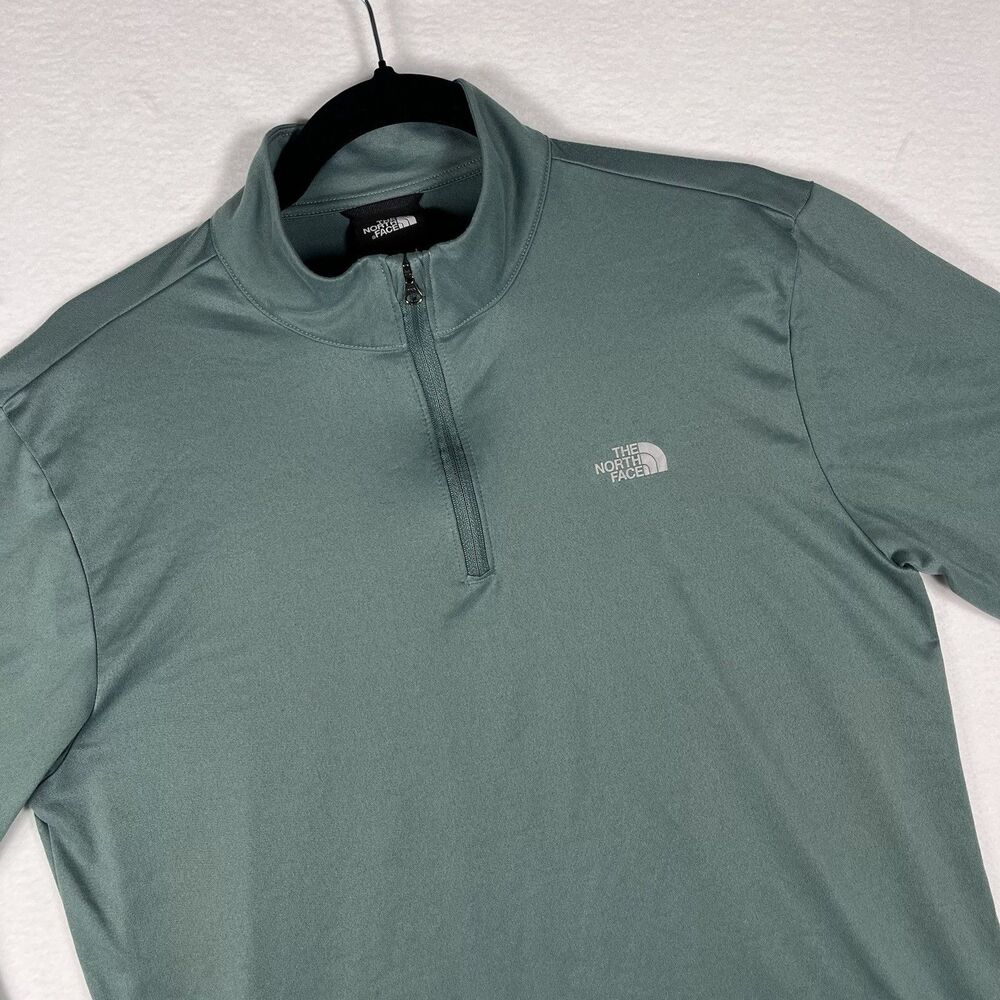 The North Face Mens M Green 1/4 Zip Pullover LS Polyester Midlayer Shirt